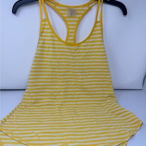 CALIA by Carrie Underwood Yellow and White Striped Tank Top